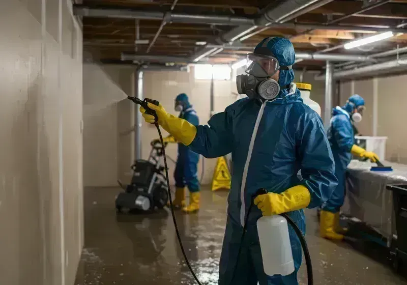 Basement Sanitization and Antimicrobial Treatment process in Sterling Heights, MI